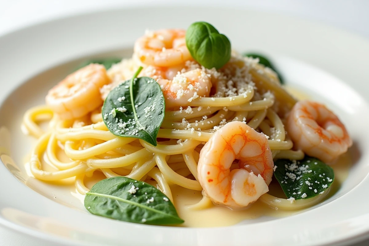 Creamy Shrimp and Spinach Pasta