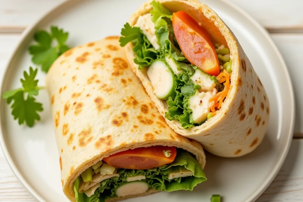 Balanced Chicken Caesar Wrap - Healthy Lifestyle Concept Image