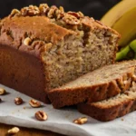 Moist Cake Mix Banana Bread Slice with Chocolate Chips and Walnuts