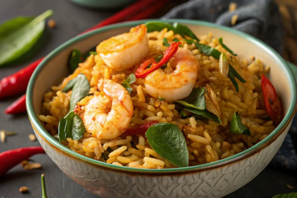 Delicious Thai Fried Rice with Shrimp